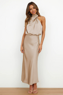 Asymmetrical Round Neck Midi Dress