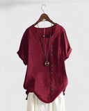 Elisavie | Chic Short Sleeve Blouse for Everyday Wear