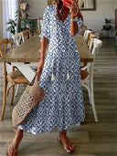 Floral V-Neck Maxi Dress for Effortless Style