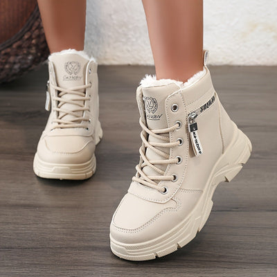 Women's Ankle Boots with Fleece Lining & Zipper Detail | Plus Sizes