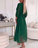 Chic Heart Neckline Solid Color Dress