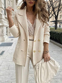 Chic Beige Women's Blazer - Timeless Style