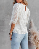 Trendy Puff-Sleeved Chiffon Top