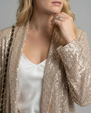 Shimmering Sequin Blazer and Wide Leg Trousers Set for Women