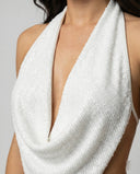 Sequined Evening Dress with Chic Fringes