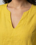 V-Neck Linen Dress for Women - Loose Fit Style