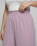 Wide Leg Women's Culotte Pants with Elastic Waist