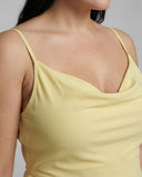 Chic Long Draped Dress with Integrated Bra