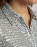 Chic Sequin-Embellished Sheer Blouse for Women