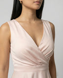 A-Line Midi Dress with Zipper and V-Neck for Cocktail Events