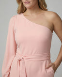 Chic Women's Jumpsuit with Bow Belt & Eye-catching Accents