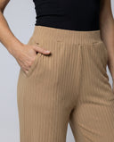 Stylish Wide-Leg Summer Pants with Ribbed Texture