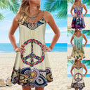 Chic Sleeveless Beach Dress with Vibrant Print