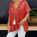 V-Neck Sequin Blouse for Glamorous Style