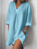 V-Neck Half Sleeve Dress for Stylish Occasions