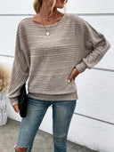 Chic Batwing Sleeve Blouse with Round Neck