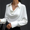 Chic Long Sleeve Satin Blouse