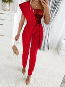 Chic Women's Festive Overall Ensemble