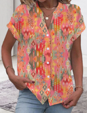 Chic Women's Short Sleeve Blouse for Parties