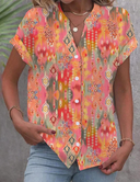 Chic Women's Short Sleeve Blouse for Parties