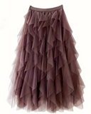 Women's Ruffled Midi Skirt for Stylish Looks