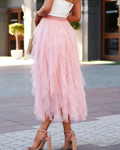 Women's Ruffled Midi Skirt for Stylish Looks