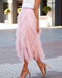 Women's Ruffled Midi Skirt for Stylish Looks