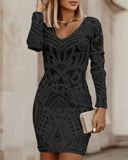 Chic Women's Black Knit Mini Dress