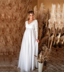 Chic White Maternity Maxi Dress for Women