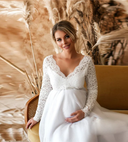 Chic White Maternity Maxi Dress for Women