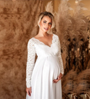 Chic White Maternity Maxi Dress for Women