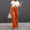 Chic High-Waisted Corduroy Wide-Leg Trousers