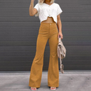 Chic High-Waisted Corduroy Wide-Leg Trousers