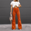 Chic High-Waisted Corduroy Wide-Leg Trousers