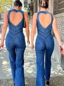 Chic Heart Cutout Bodycon Jumpsuit Design