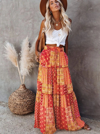Vintage Bohemian Maxi Skirt for Boho Style