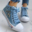 Denim-Inspired Sneaker with Zipper Design
