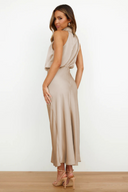 Asymmetrical Round Neck Midi Dress