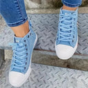 Denim-Inspired Sneaker with Zipper Design