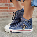 Denim-Inspired Sneaker with Zipper Design
