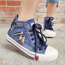 Denim-Inspired Sneaker with Zipper Design