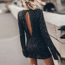 Open Back Glitter Party Dress