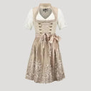 Traditional German Dirndl Dress with Laced Bodice & Lace Blouse
