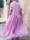Checkered Cotton Swing Dress for All Seasons