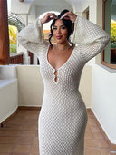 Soleil Deep V-Neck Chiffon Dress