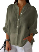Chic Women's Solid Color Blouse for Summer