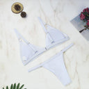 Chic Two-Piece Bikini Set with Gold Accents and Triangle Cups