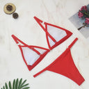 Chic Two-Piece Bikini Set with Gold Accents and Triangle Cups