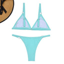 Chic Two-Piece Bikini Set with Gold Accents and Triangle Cups