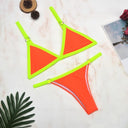 Chic Two-Piece Bikini Set with Gold Accents and Triangle Cups
